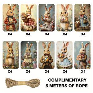 Vintage Peter Bunny Gift Tag Scrapbooking DIY Craft Handmade Gift Wrapping 40pcs